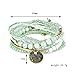 LOVFASHION Multilayer Bohemian Green Beaded Bracelet Crystal Pendant Charm Stretch Beach Stack Bangle Bracelet Set 7 Colors for Women Jewelry