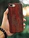 Compatible with iPhone 7 Plus Wood Case, Cool Wood Engraving Wave Shock Absorption Slim Thin Protective Cover for iPhone 7/8 Plus (Wave)