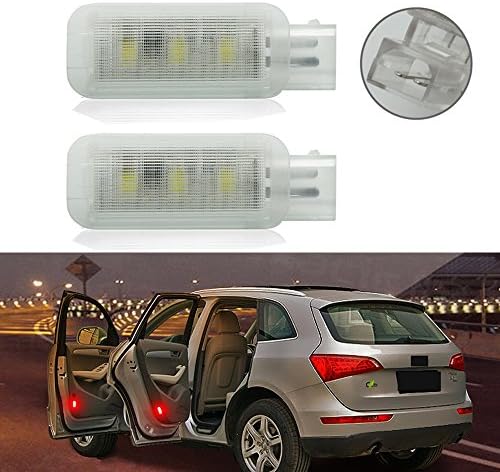 Car LED Door Warning Lamp Flashing Strobe Welcome Light Red(flash)+White for Audi A3 A4 A5 A6 A7 A8 Allroad Q3 Q7 R8 RS4 RS5 RS6 RS7 S3 S4 S5 S6 S7 S8 TT TTS