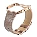 bayite Leather Bands with Frame Compatible Fitbit Blaze，Replacement Accessory Wristband Straps Women Men, Gray