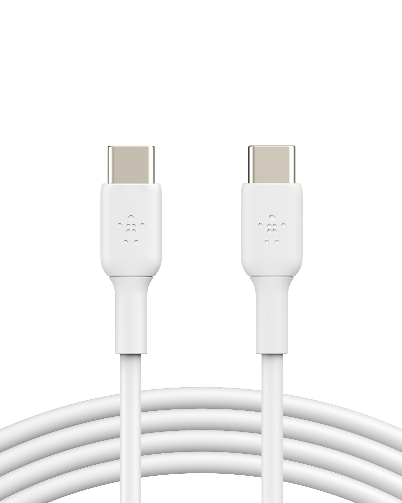 Belkin BoostCharge USB-C to USB-C fast charger cable, USB type C charger cable fast charging for iPhone 16, 15, Samsung Galaxy S24, S23, Pixel, iPad, MacBook, Nintendo Switch and more - 1m, White