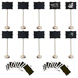 10 Pack Mini Chalkboard Signs with Stand, Small Wedding Chalkboard Signs Easel, Rectangle Chalkboard Place Cards for Message Board Signs, Parties and Event Decorations