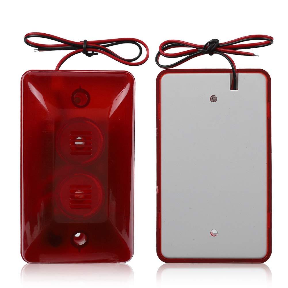 BRJ-102 / 12V Siren Light and sound alarm / Strobe sound alarm / Red light flashing Suitable for families, hotels, public buildings