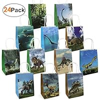 Dinosaur Favors Bags for Kids Boys and Girls Dinosaur Party Bags 24 Pack Party Supplies Paper Bags Jurassic World Dino Gift Bag Goody Bags