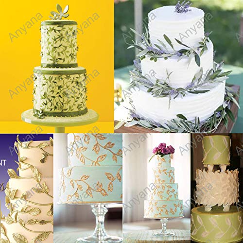 Anyana sugar leaf vine edible cake silicone fondant impression lace mat autumn cake decorating mold gum paste cupcake topper tool icing candy imprint baking moulds sugarcraft trimming
