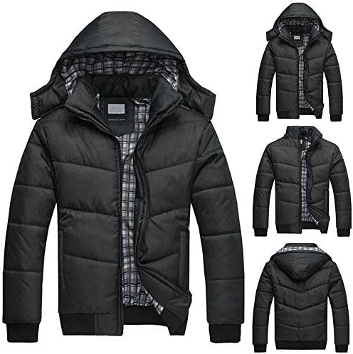Bestoppen 2018 Men's Jaket, Men's Black Puffer Jacket Warm Overcoat Outwear Padded Hooded Down Winter Coat for Men
