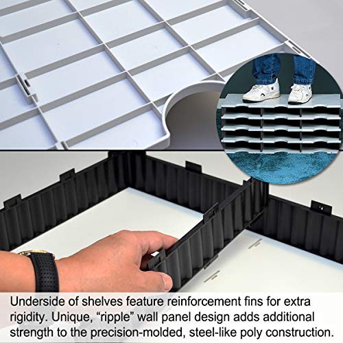Ultimate Office TierDrop Desktop Organizer Document, Forms, Mail, and Classroom Sorter. 24 Letter Size Compartments with Optional Add-On Tiers for Easy Expansion - Gray w/Blue!