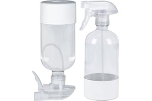 TERESRY 2 Pack 360° Glass Spray Bottles with Silicone Sleeve, 16 oz Empty Refillable Containers with Adjustable Spray Nozzles, Spray Bottles for Hair, Cleaning Solutions and Plants White