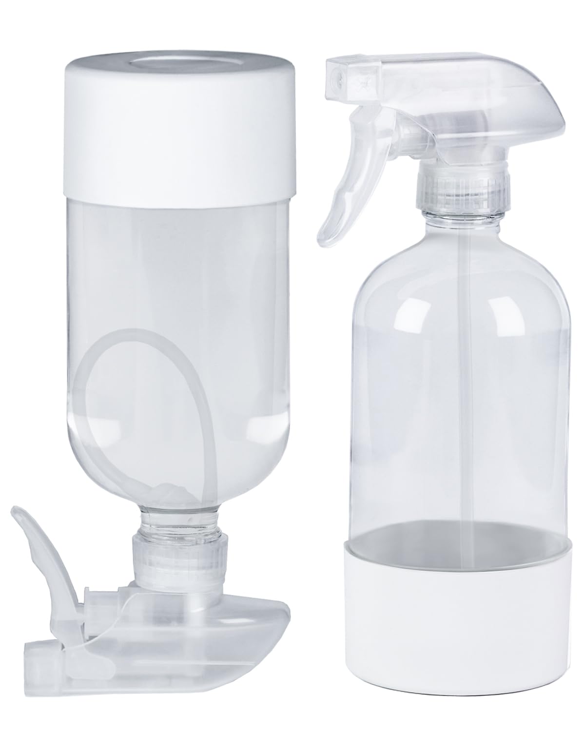 Photo 1 of TERESRY 2 Pack 360° Glass Spray Bottles with Silicone Sleeve, 16 oz Empty Refillable Containers with Adjustable Spray Nozzles, Spray Bottles for Hair, Cleaning Solutions and Plants White