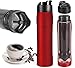 Coffee Maker French Press, Ohuhu 12 oz/350 ml Portable Coffee Travel Mug, Coffee Press for Ground Coffee, 4-6 Hours Cool Insulation Stainless Steel Tea Mug, Keeps Cold & Hot (Red)