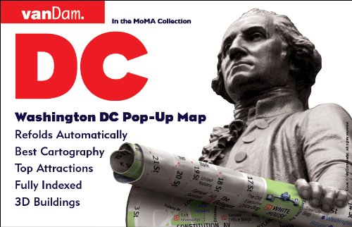 Pop-Up Washington DC Map by VanDam - City Street Map of Washington DC - Laminated folding pocket size city travel and transit map (Pop-Up Map)