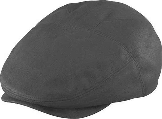 black suede leather beanie cap