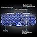 BlueFinger Gaming Keyboard,USB Wired Computer Keyboard,114 Keys Letters Glow,3 Color Blue/Red/Purple Led Backlit Keyboard for Game and Workthumb 3