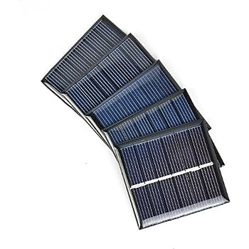 Uxcell 5-Pack 2V 160mA Polycrystalline Mini Solar Cell Panels For DIY Projects (60x60mm)