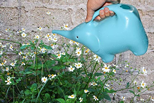 Megawodar Elephant Watering Cans (Combo Set of 2); Kids' Novelty Animal Watering Cans in Blue & Pink