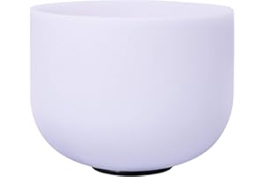 ENERGYSOUND 432Hz F Heart Chakra Frosted Quartz Crystal Singing Bowl 10" sound healing mallet &O-ring included