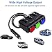 YAKER 3-Socket Cigarette Lighter Power Adapter, 2-Port 12/24V DC Cigarette Lighter Splitter Outlet Power Plug with Car Charger for iPhone iPhone7s/7/7 Plus,iPad, Samsung Galaxy
