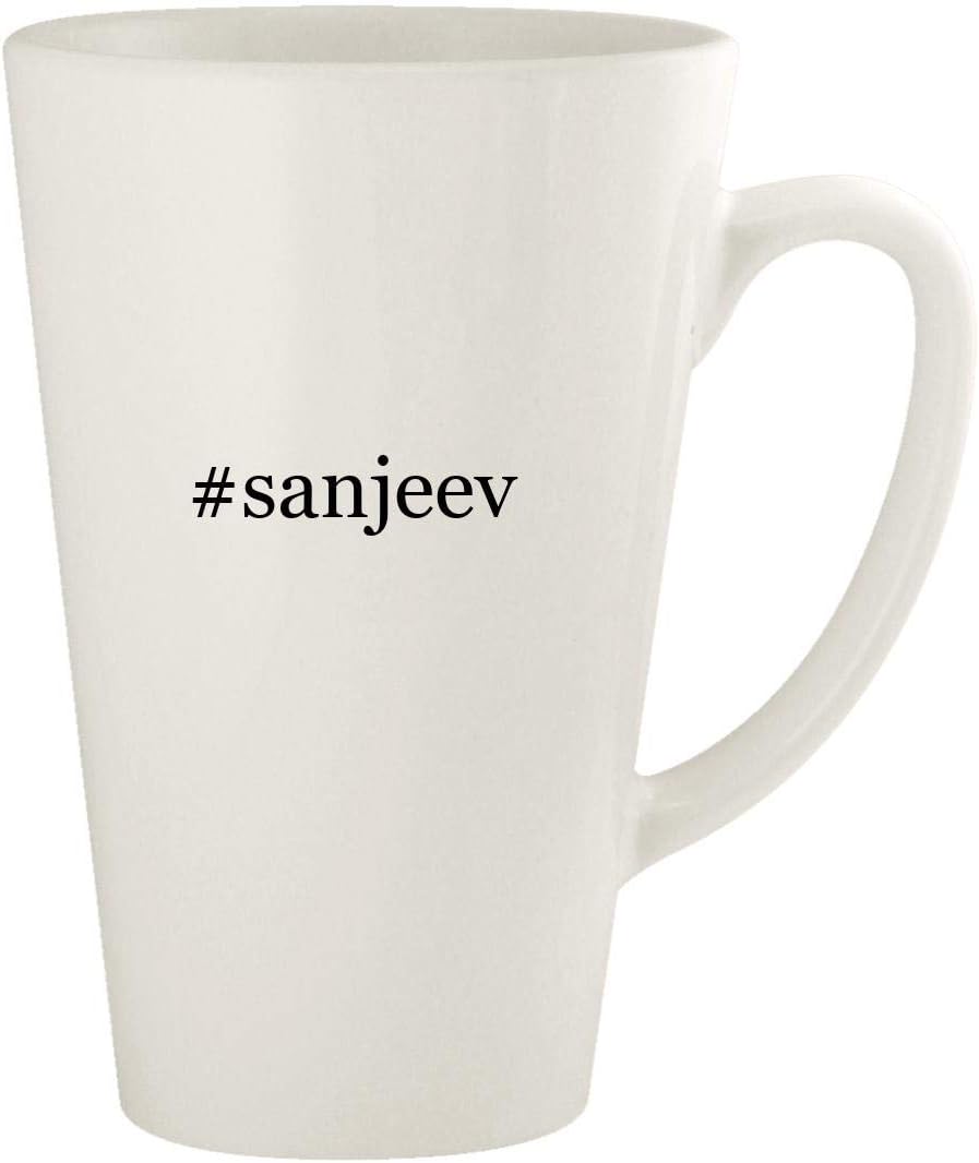 #sanjeev - 17oz Hashtag Ceramic Latte Coffee Mug Cup, White