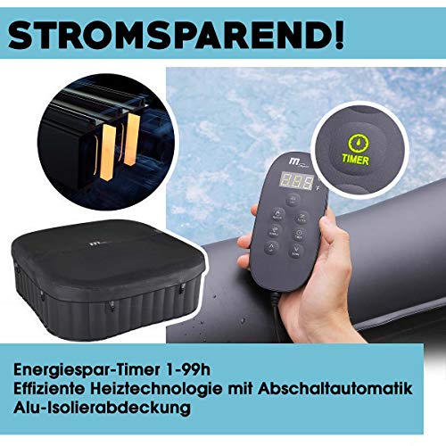 Whirlpool aufblasbar MSpa Tekapo für 4 Personen 158x158cm In-Outdoor Pool 108 Massagedüsen Timer Heizung Aufblasfunktion… – Bild 7