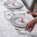 Stock Your Home Elegant Plastic Plates with Plastic Silverware - Service for 25 Guests Disposable Plates and Cutlery Dinnerware Set for Wedding, Birthday, Thanksgiving, Holiday, Party (Silver Marble)