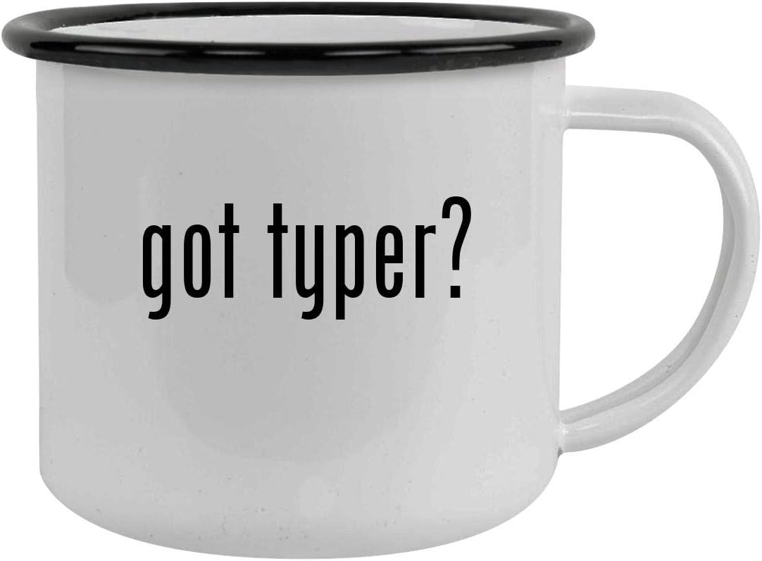 got typer? - Sturdy 12oz Stainless Steel Camping Mug, Black