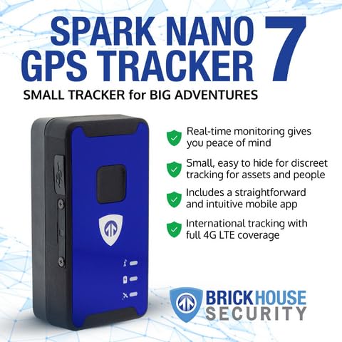 Brickhouse Security Spark Nano 7 GPS Tracker for Vehicles - Covert Car Tracker Device and Fleet GPS Tracker - GPS Tracking Device with App and 4G LTE Coverage in North America - Subscription Required