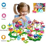 Byserten Gifts for 3-6 Year Old Girls Flower Garden Building Set 98 PCS Arts and Crafts for Girls 11 Colors Birthday Gifts
