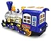 Blue Steam Train Locomotive Engine Car Bubble Blowing Bump & Go Battery Operated Toy Train w/Lights & Sounds (Blue)