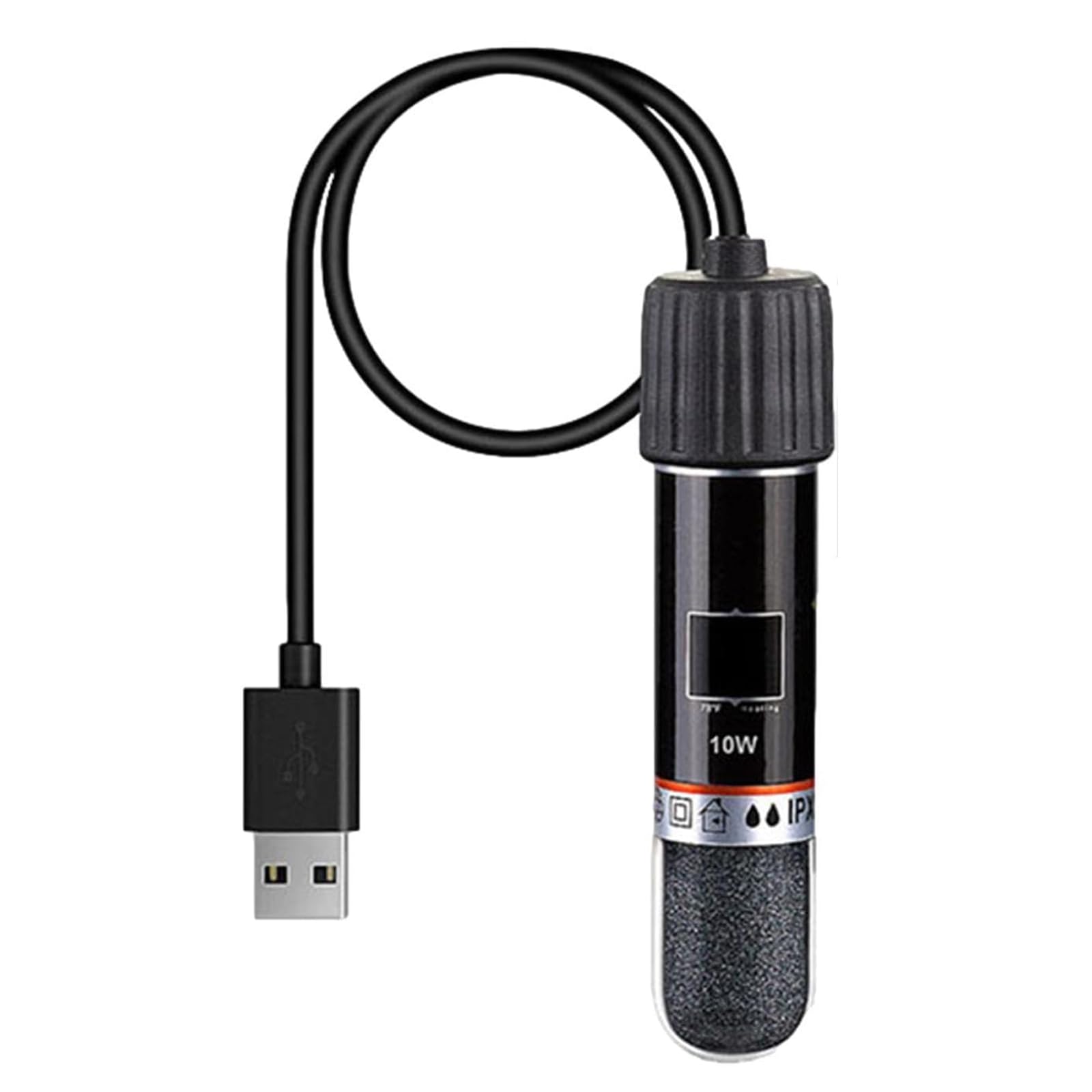 GERUI USB Aquarium Heater 10 W Mini Aquarium Heating Rod with Thermostat, Thermostat Aquarium Turtle Heater for Small Aquariums for Salt Water and Freshwater