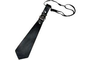2 Metal Pre-Tied Necktie with PU Leather Trim Quick Fasten Adjustable for Weddings & Professional Outfits Clip on Tie