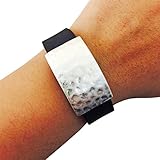 Charm to Accessorize the Fitbit Flex, Fitbit Charge or Charge HR and Other Fitness Trackers - The ROXANNA Hammered Metal Charm to Dress Up Your Favorite Fitness Tracker (Silver, Fitbit Charge 2)