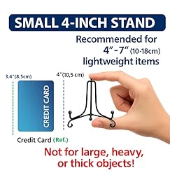 (4 pack)Iron Display Stand, Black Iron Easel Plate