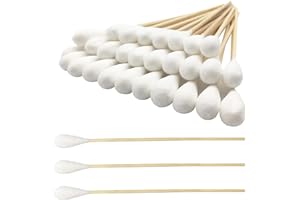 QUANZHOU CHENCHENCHEN E-COMMERCE CO.,LTD 6 Inch Long Cotton Swabs (Large Size) 100pcs for Pets, Gun Cleaning or Makeup