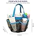 YuCool 2 Pack Portable Mesh Shower Caddy with 8 Storage Pockets, Hanging Tote Toiletry Bath Organizer Bag with 2 Type Hooks for Dorm Gym Camp Travel - Blue