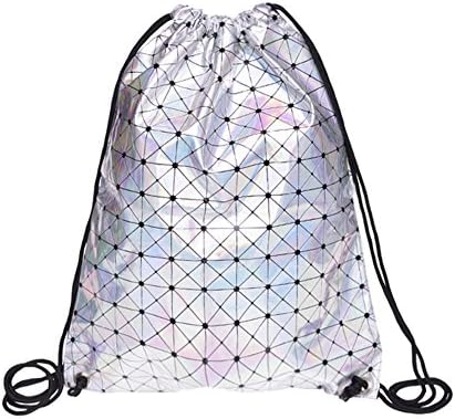 PSFY Gym Sack Bag Drawstring Backpack Sport Bag School Travel Backpack Sackpack Shoulder Bags (Holo graphic triang)