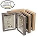 CECIINION Wood Picture Frame, Hinged Double Picture Frame, Double 4 by 6 inch (Random Selected Color)