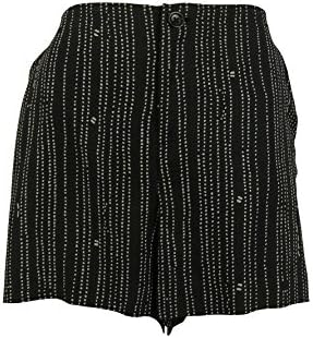 Raquel Allegra Womens Black Dotted Line Print Linen Blend Shorts 3