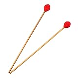 Yolyoo Medium Hard Yarn Head Keyboard Marimba Mallets with Maple Handles,Pack of
