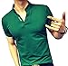 LOGEEYAR Mens Short-Sleeve Slim Fit Cotton Pique Polo Shirt,Medium,1-green