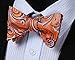SetSense Men's Floral Jacquard Woven Self Bow Tie Set One Size Orange/Purple