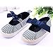 Weixinbuy Infant Baby Girls Stripe Bowknot Soft Sole Prewalker Crib Shoes