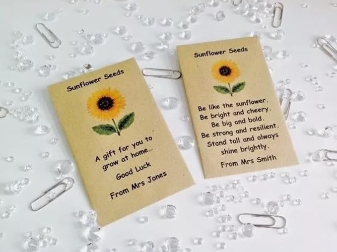 Sunflower Seeds Personalised Teacher to Pupil Student Class School End of Term Leaving Gift