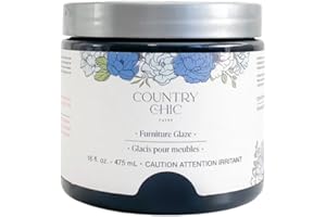 COUNTRY CHIC PAINT Furniture Glaze - Antique Patina Special Effects Glaze for Chalk Style Furniture Paint, Eco-Friendly Wood Stain, 6 Color Choices - Graphite [Black] - Pint (16 oz)