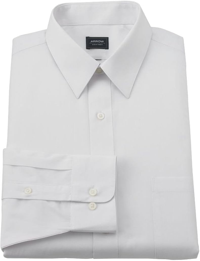 Arrow ClassicFit Solid Poplin NoIron PointCollar Dress Shirt (16 1/2