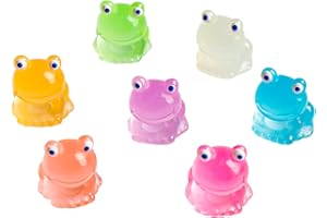 X Hot Popcorn 50PCS Luminous Resin Mini Frogs Glow in The Dark Tiny Frogs Miniature Frogs Cute Frogs Mini Resin Animals Figurines Fairy Garden Moss Landscape DIY Terrarium Crafts Ornament