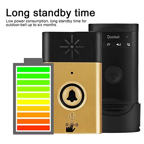 Yesbaby Wireless Voice Intercom Doorbells Two-Way Talk Home Doorbell Intercom Kit (Color : Gold) - Thumbnail 6