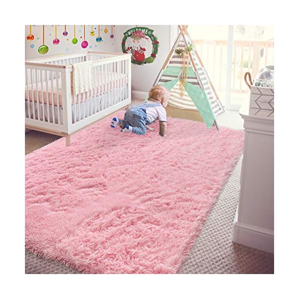 Andecor Soft Fluffy Bedroom Rugs, 6 x 9 Feet Indoor Shaggy Plush Area