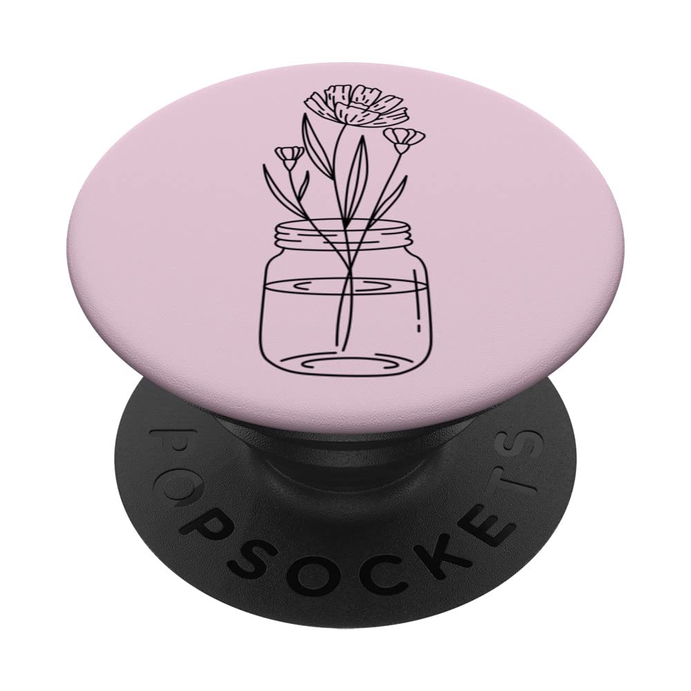 Watercolor Flower Floral Border Blossom Vintage Spring PopSockets Swappable PopGrip