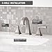 Delta Faucet Dryden Widespread Bathroom Faucet Brushed Nickel, Bathroom Faucet 3 Hole, Bathroom Sink Faucet, Metal Drain Assembly, Stainless 3551LF-SS