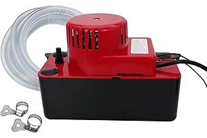 Taiace Professional Condensate Pump 115V/120V, 92GPH Flow & 20ft Lift, Auto Safety Switch for HVAC/AC/Dehumidifier/Furnace, Quiet with 20ft Tubing & 2 x Hose Clamp